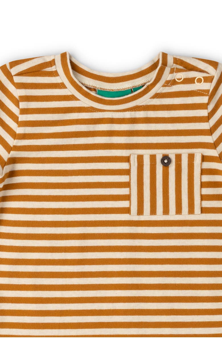 Little Green Radicals Kids' Stripe Organic Cotton Pocket T-Shirt, Alternate, color, Gold