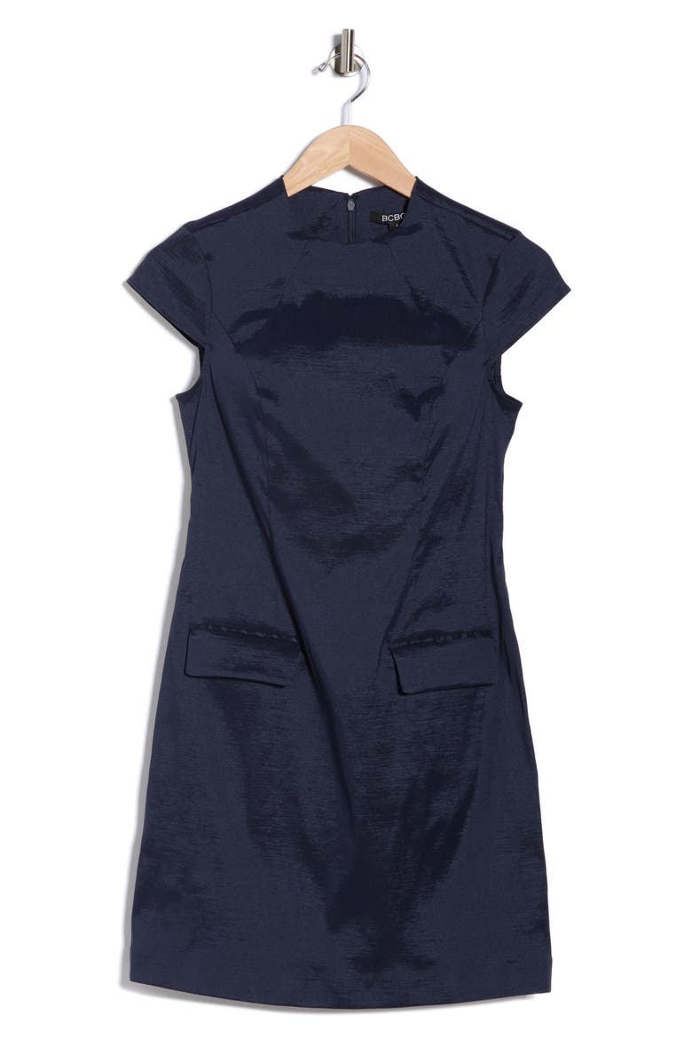 Cap Sleeve Shift Dress, Alternate, color, DEEP