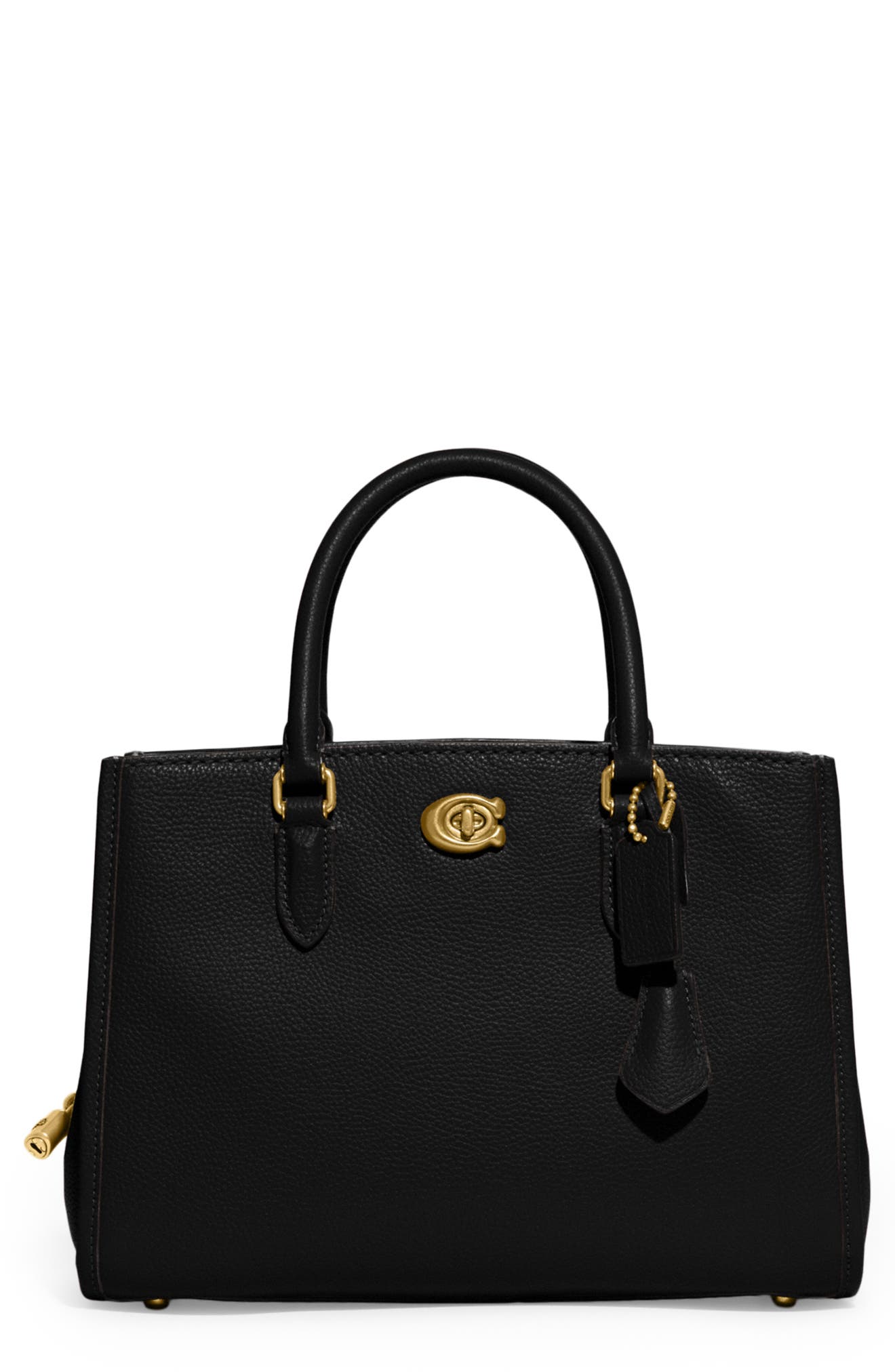 COACH Brooke Pebble Leather Satchel, Main, color, 