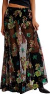 Free People Fioritura Sequin Floral Sheer Maxi Skirt