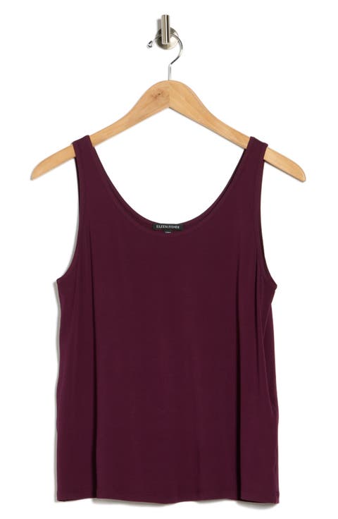 Slim Fit Scoop Neck Silk Tank