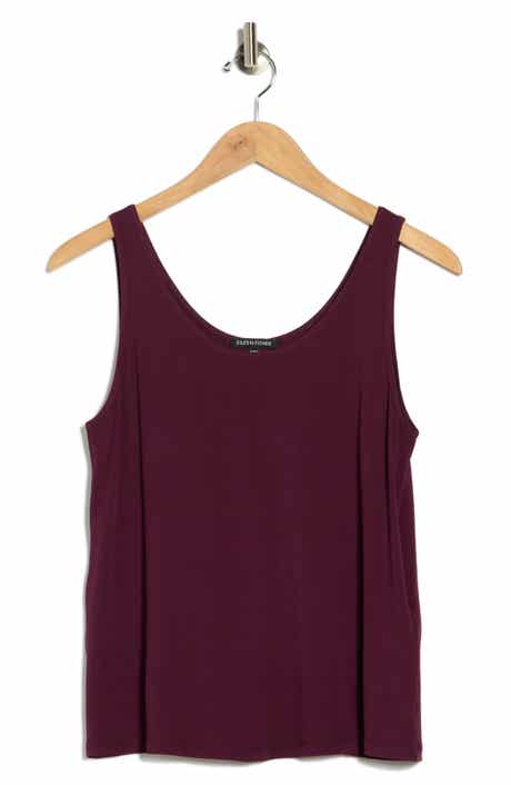 Eileen Fisher Slim Fit Scoop Neck Silk Tank