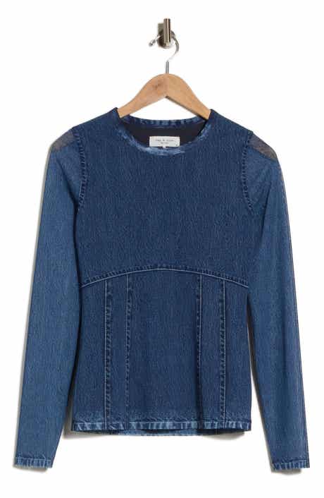 Miramar Mesh Long Sleeve Crewneck Top