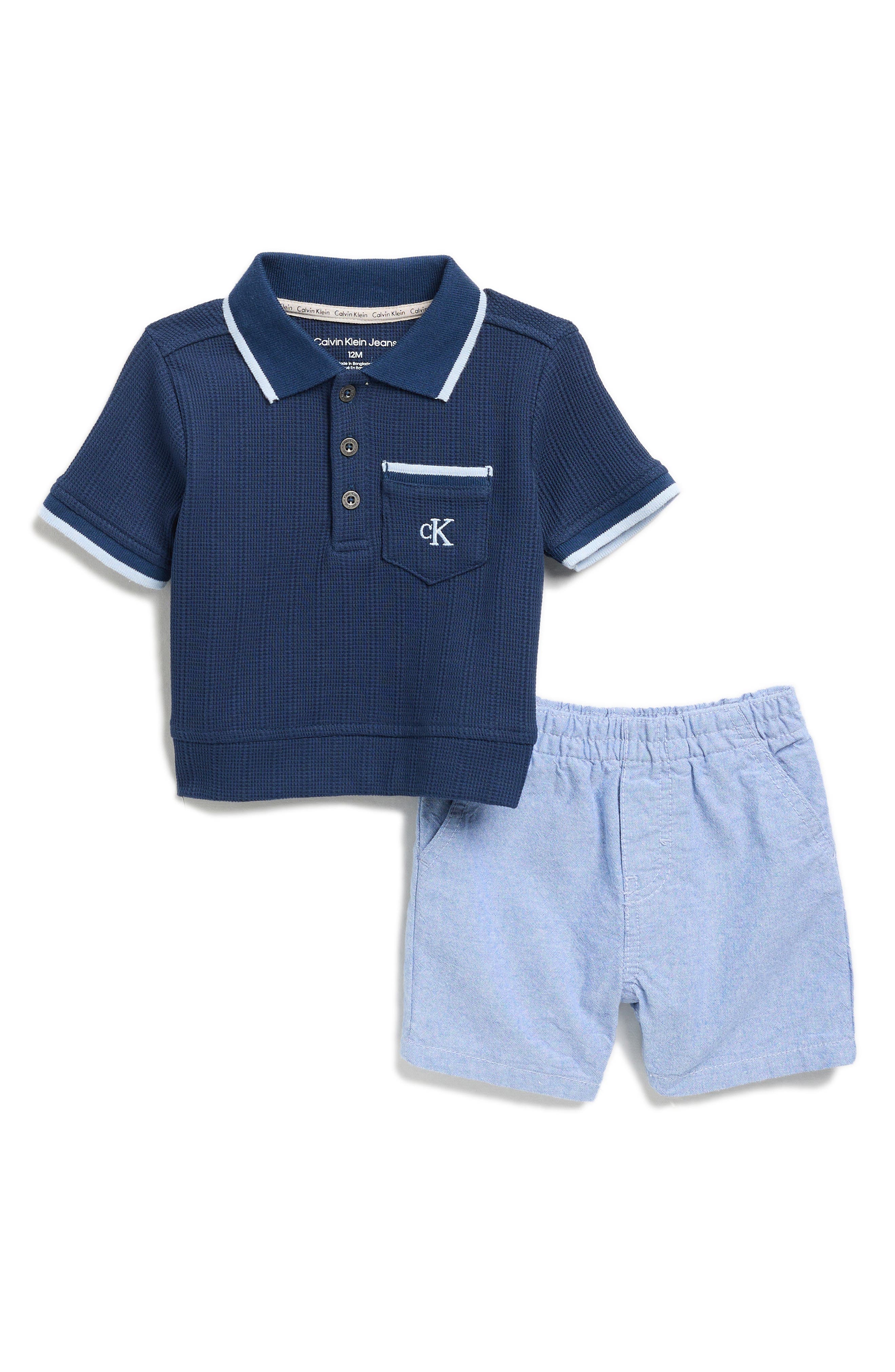 Calvin Klein Tipped Polo & Shorts Set