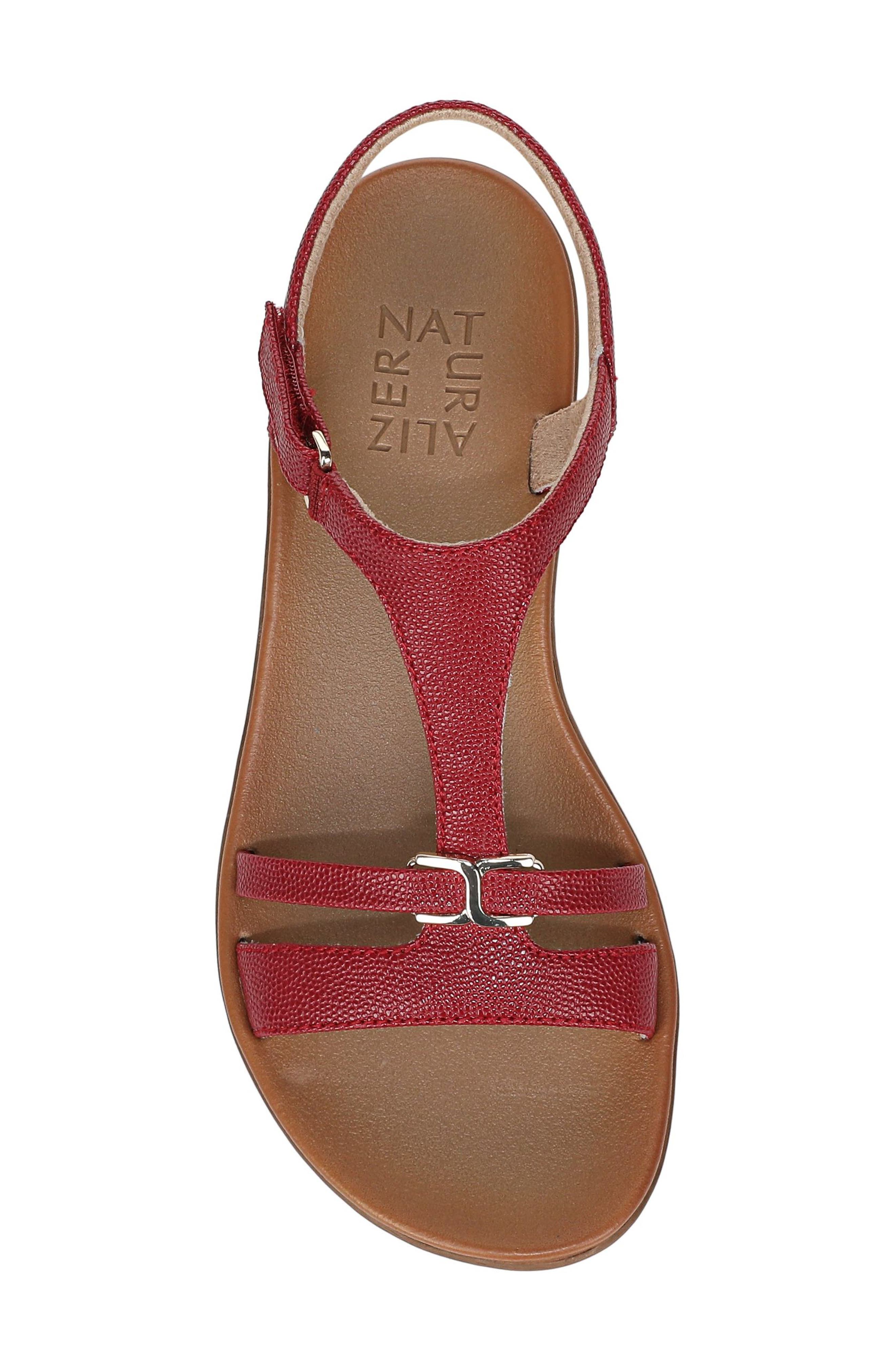 Sofia Sandal, Alternate, color, RED PEBBLED FAUX LEATHER