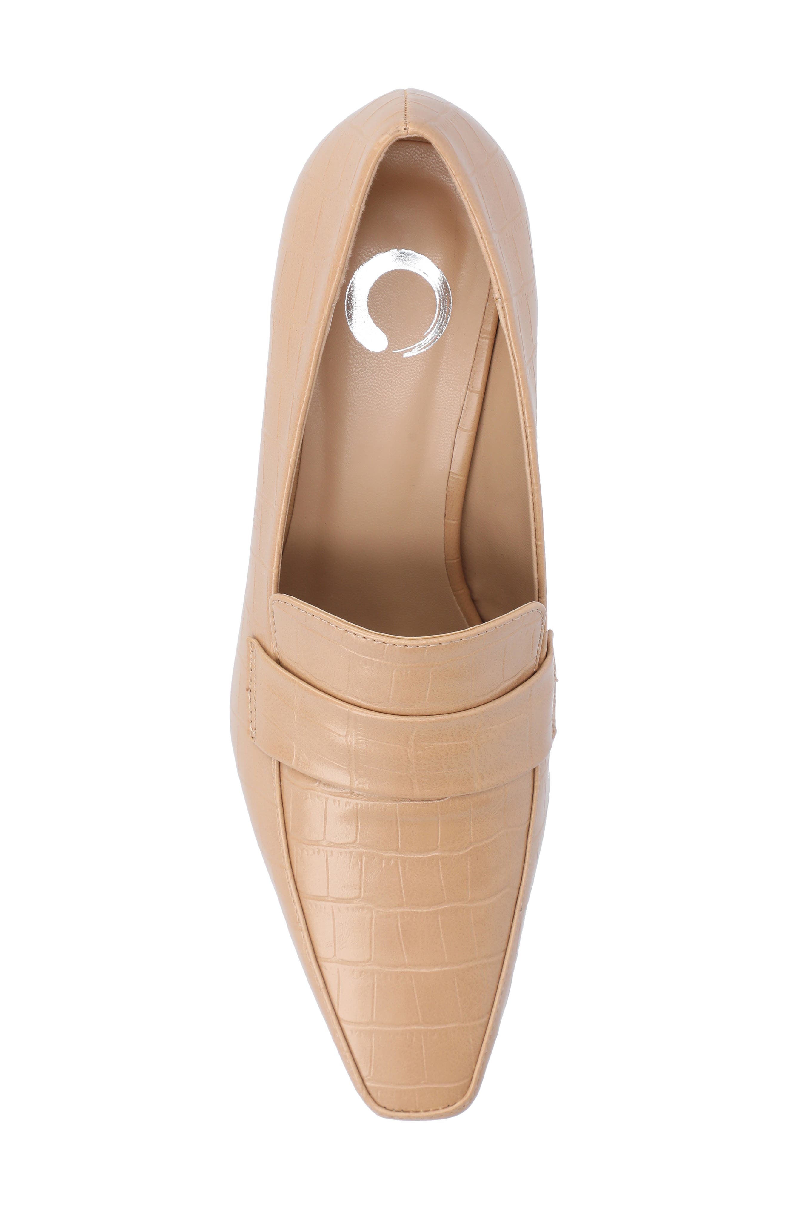 Celina Croc Embossed Loafer Pump - Wide Width Available, Alternate, color, TAN