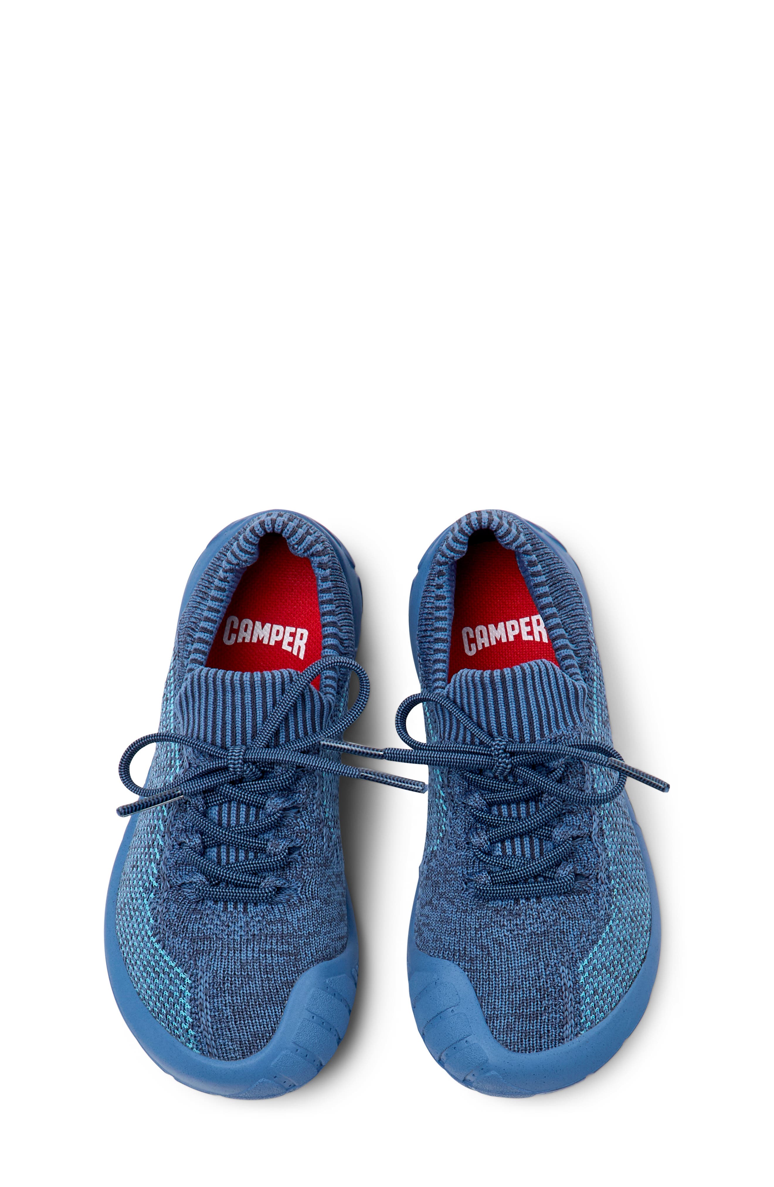 Camper Kids' Peu Path Knit Sneaker, Alternate, color, Multi - Blue