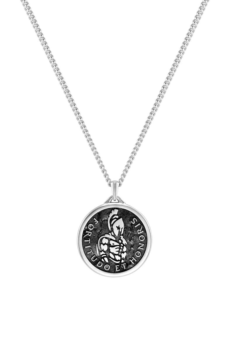 Men's Spartan Pendant Necklace, Main, color, SILVER