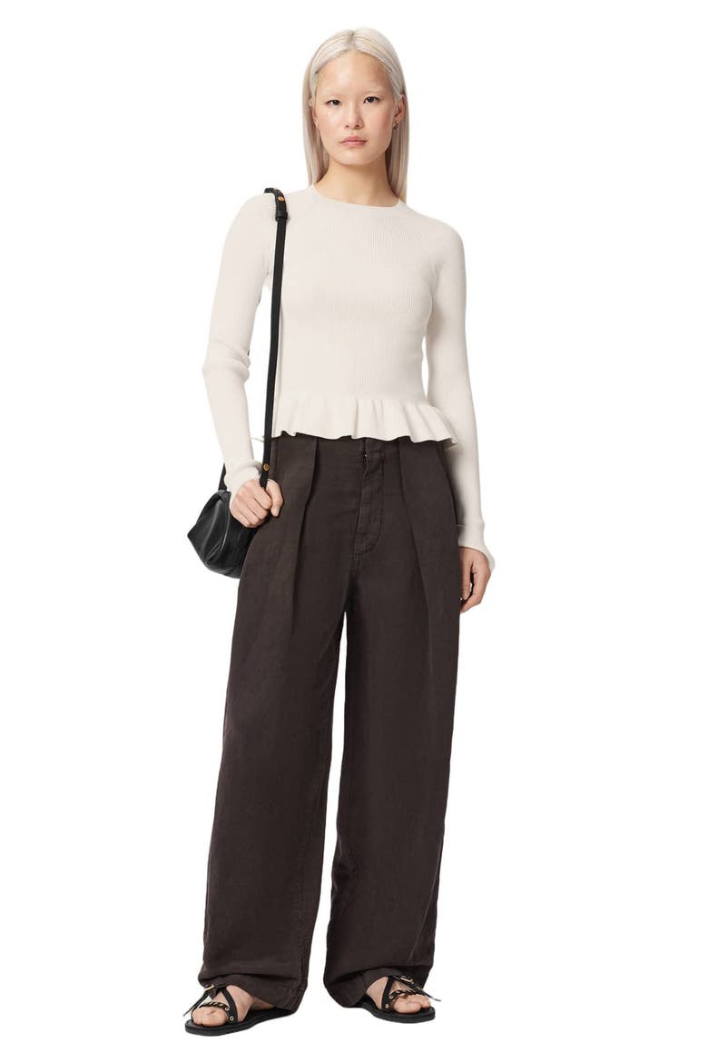 Jas Rib Knit Peplum Sweater, Alternate, color, DOVE WHITE