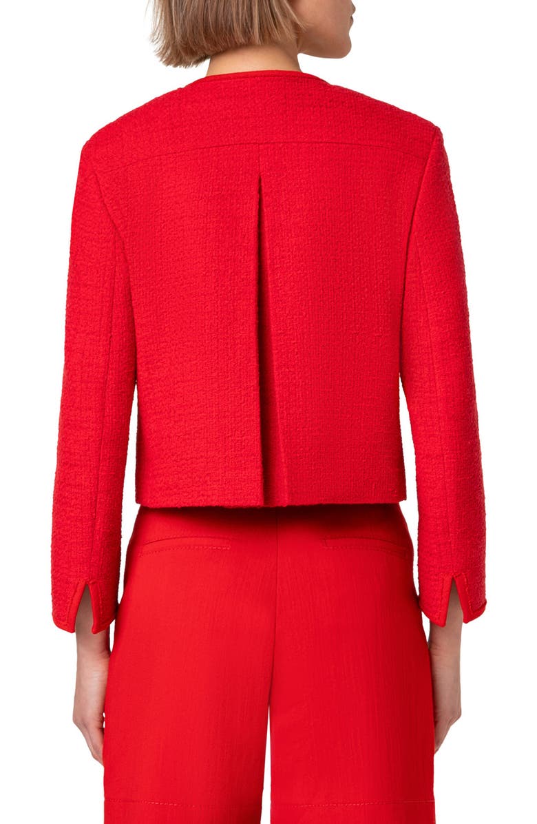 Akris punto Tweed & Denim Crop Jacket, Alternate, color, 