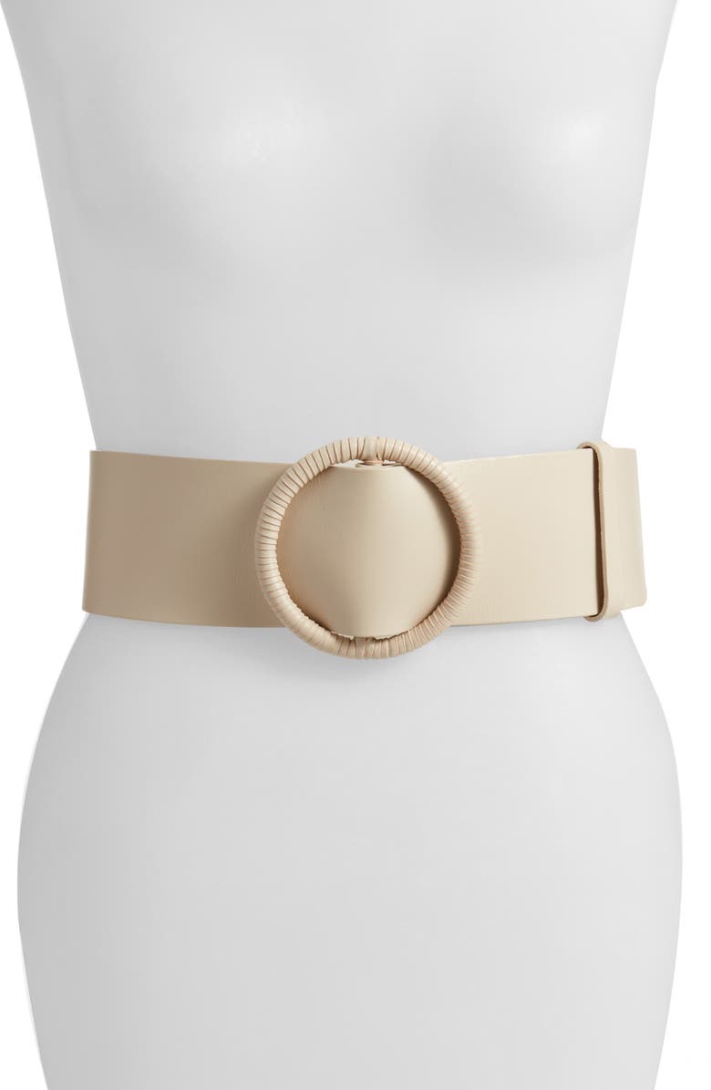 Rachel Parcell Wide Leather Belt, Main, color,