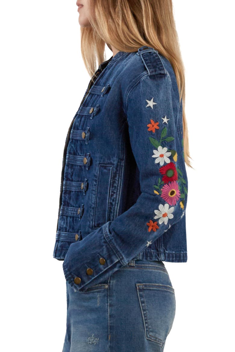 Headliner Embroidered Band Jacket, Alternate, color, DUSK DENIM