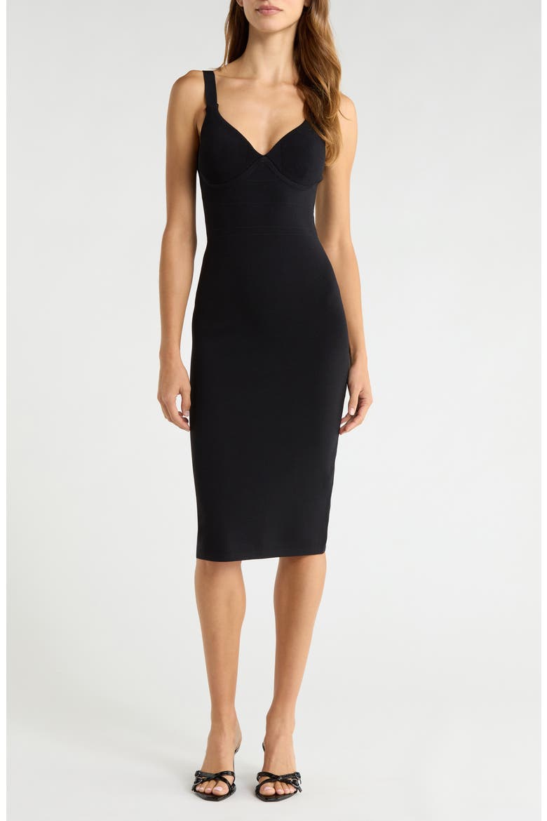 Jimena Cup Knit Dress, Main, color, BLACK