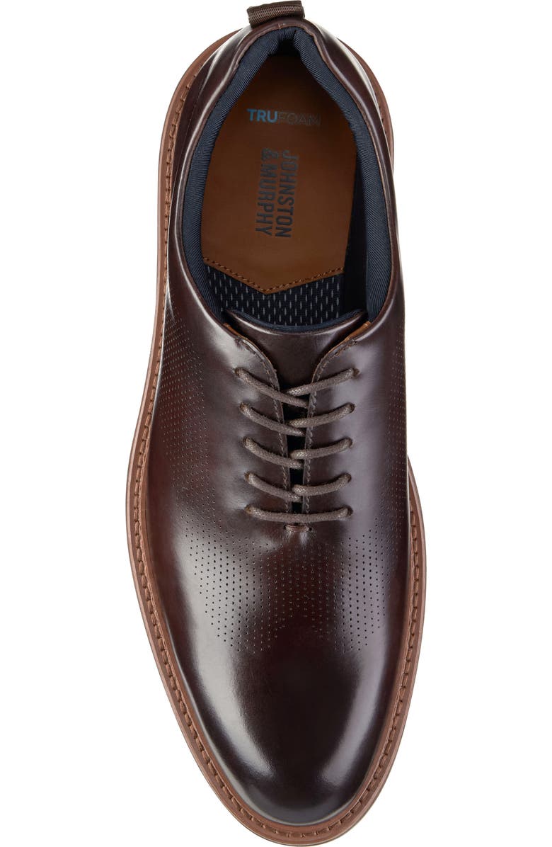 Johnston & Murphy Upton Perforated Plain Toe Oxford, Alternate, color, Mahogany Full Grain