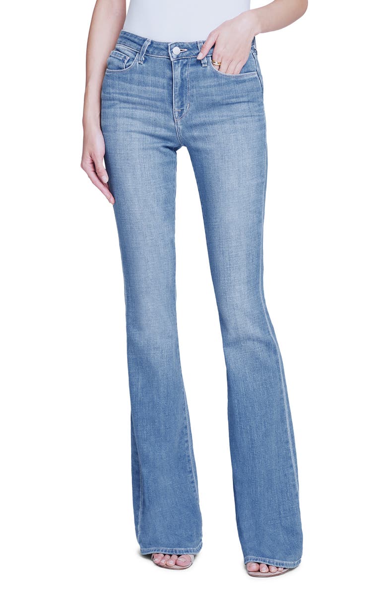 L'AGENCE Bell High Waist Flare Jeans, Main, color,