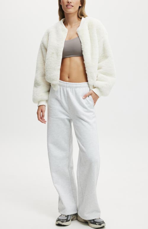 Cotton On Body Ariel Faux Fur Bomber Jacket In Coconut Milk