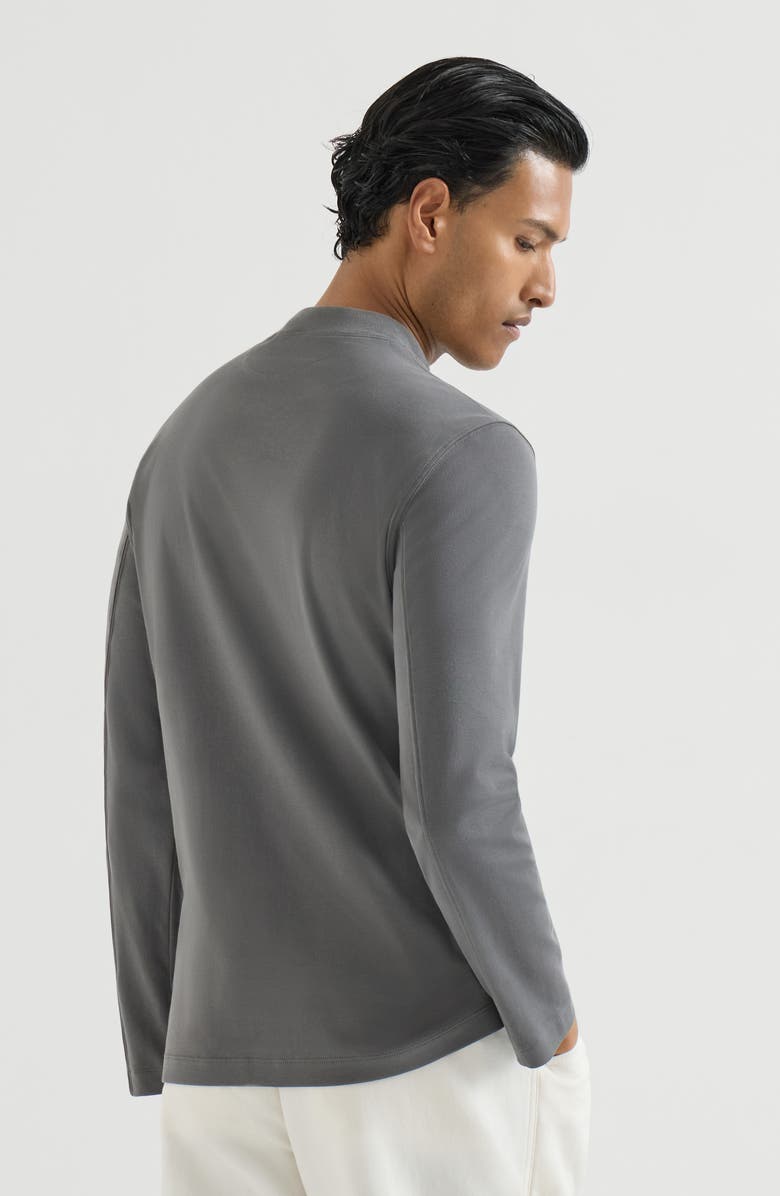 Brunello Cucinelli Cotton interlock T-shirt with print, Alternate, color, Medium Grey