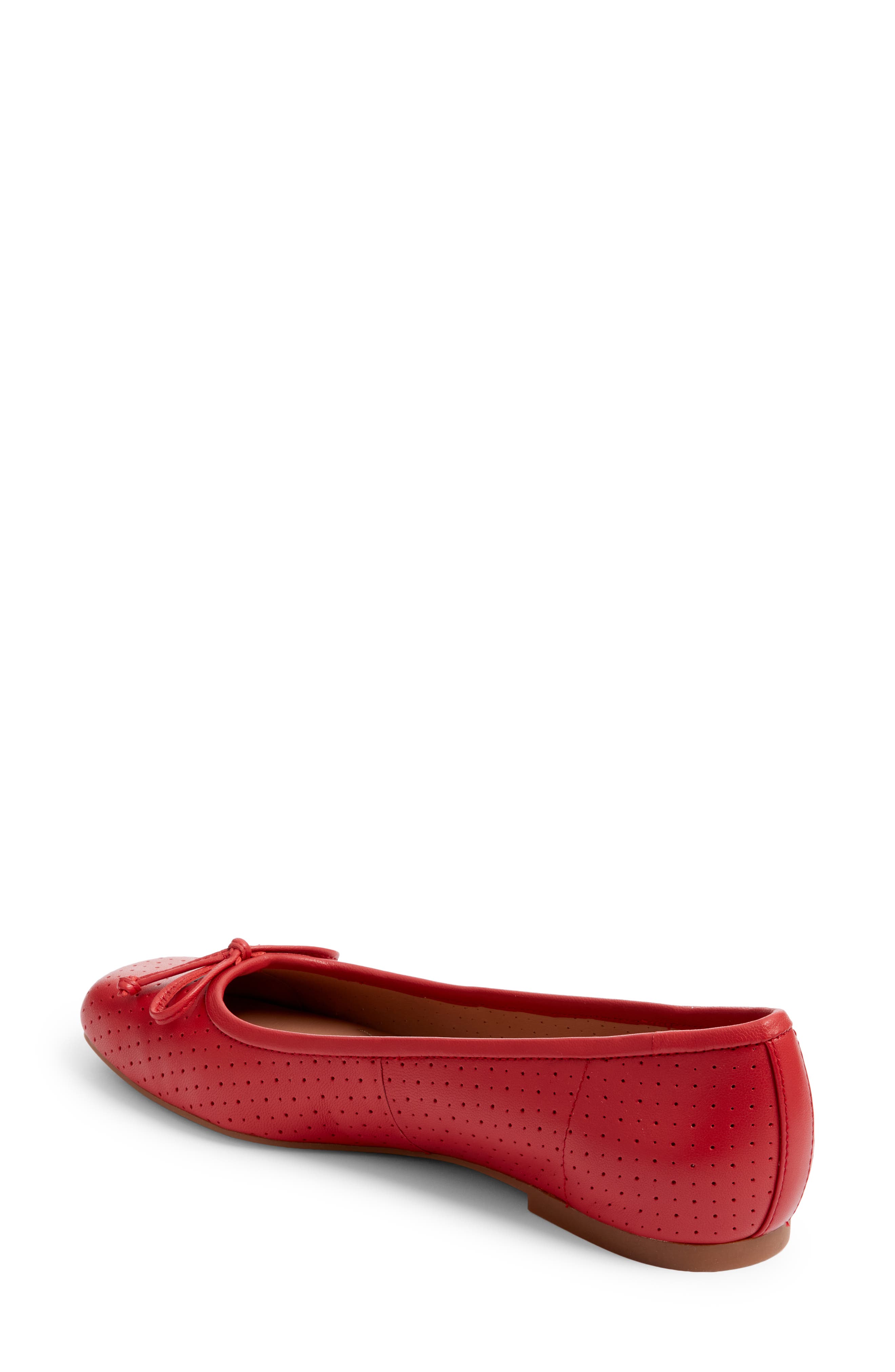 Ashton Perforated Ballet Flat, Alternate, color, RED POMPEII