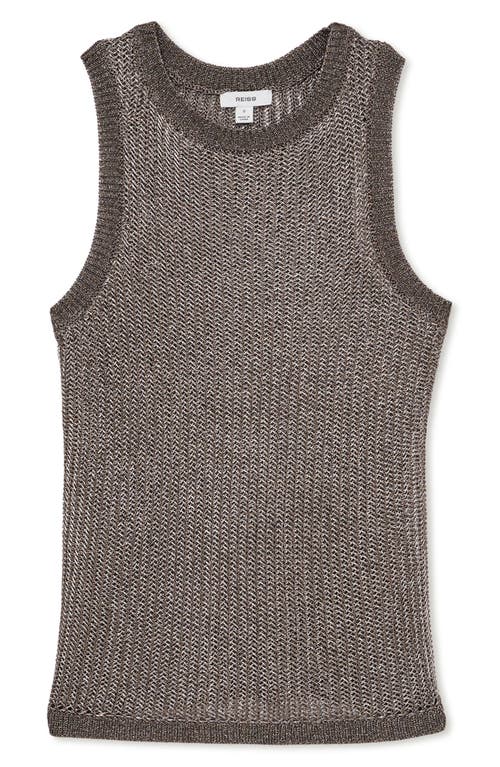 Shop Reiss Tia Chevron Stitch Metallic Tank