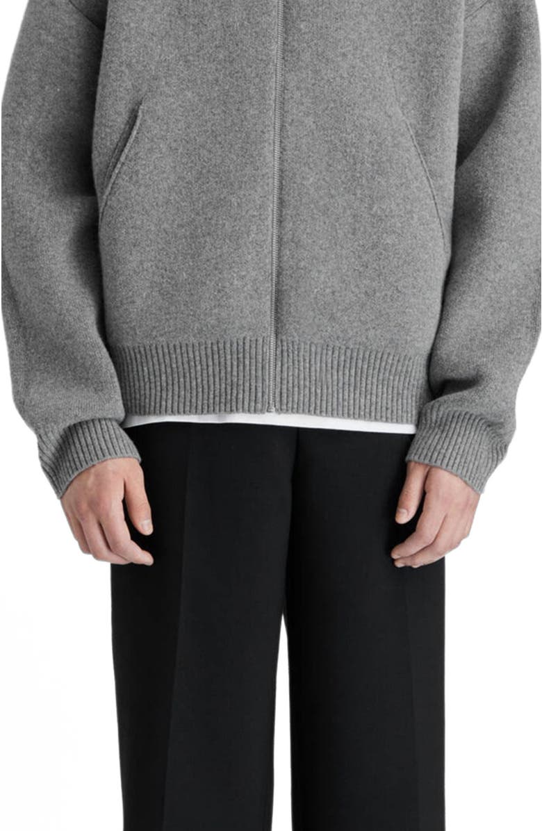 Axel Arigato Core Zip-Up Sweater, Alternate, color, Grey Melange