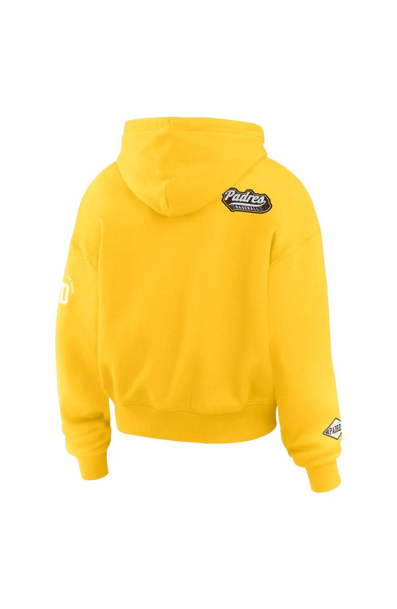 WEAR by Erin Andrews Women's WEAR by Erin Andrews Gold San Diego Padres  Patch Quarter-Zip Hoodie, Alternate, color, 