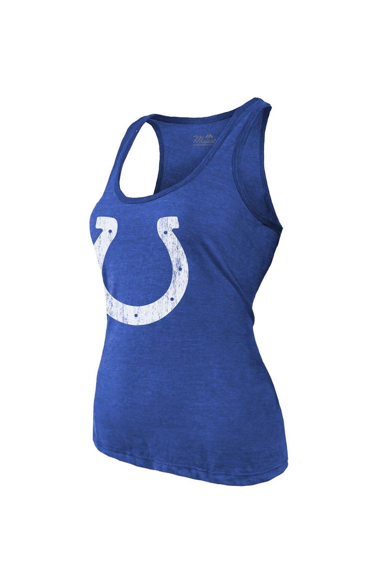 Women's Majestic Threads Jonathan Taylor Royal Indianapolis Colts Player Name & Number Tri-Blend Tank Top, Alternate, color, Royal