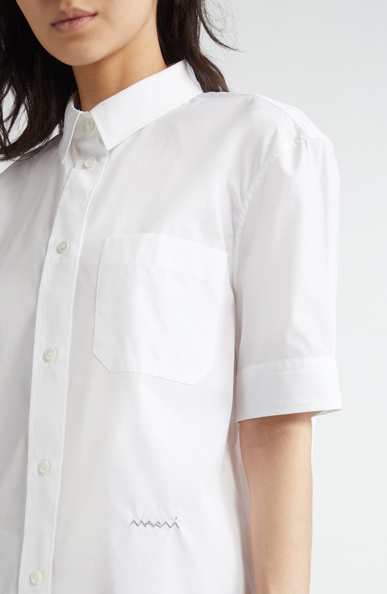Marni Short Sleeve Poplin Button-Up Shirt, Alternate, color, 