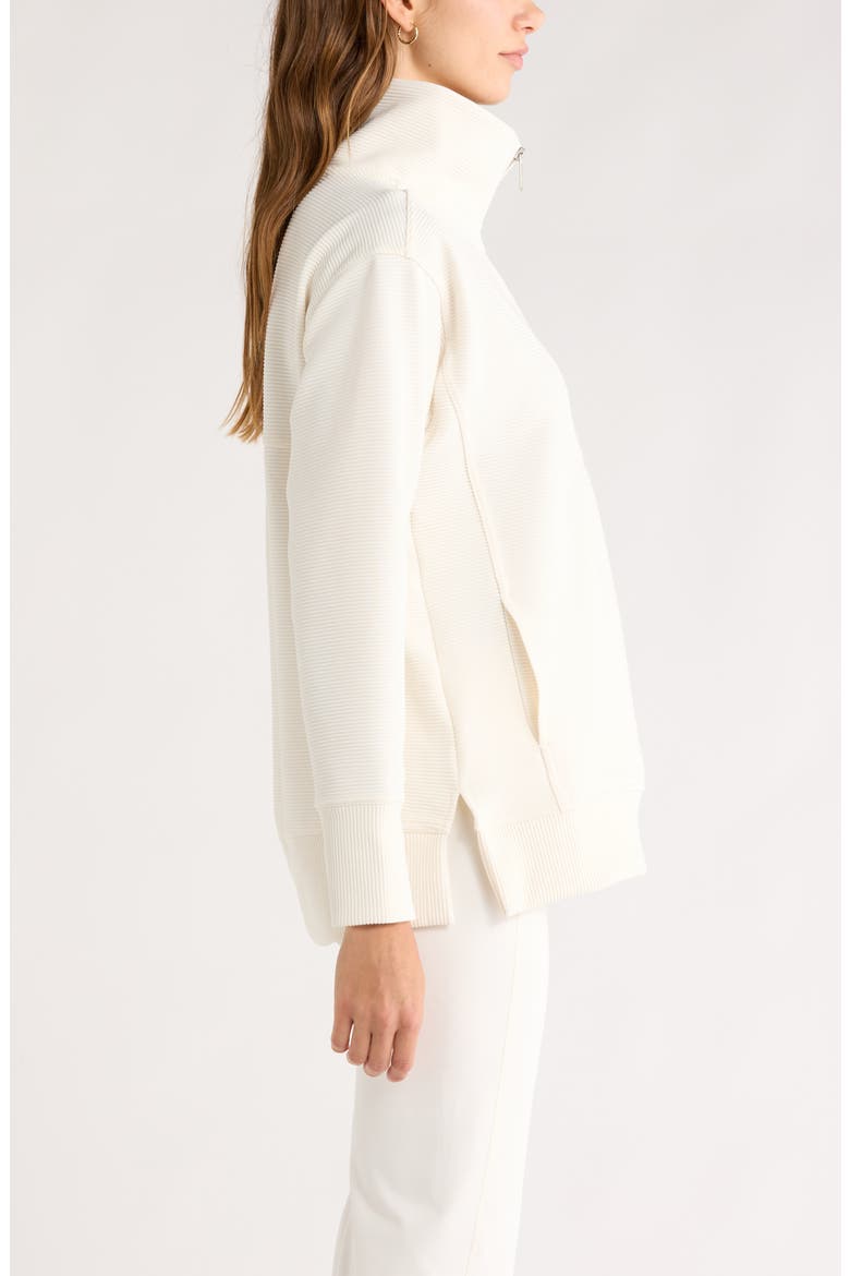 Kickback Ottoman Half Zip Tunic, Alternate, color, IVORY EGRET