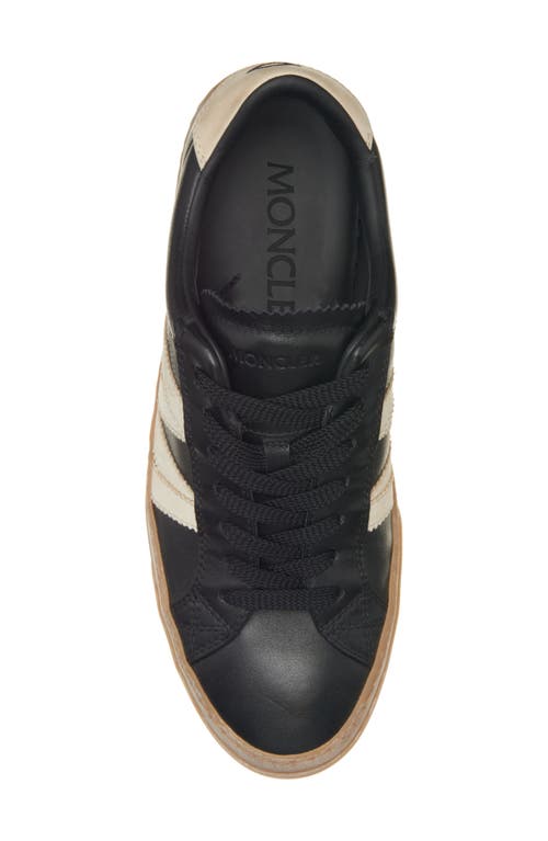 Moncler Monaco2 Low-top Leather Sneakers In Gray