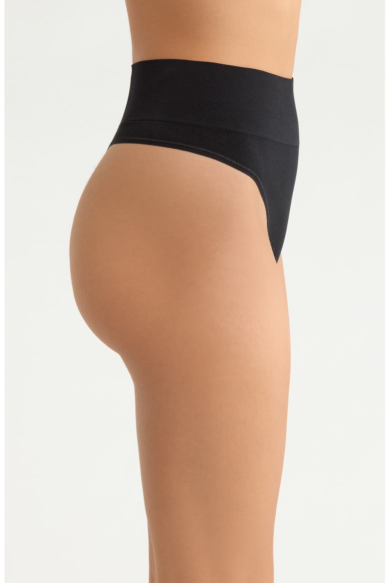 3-Pack Seamless Thongs, Alternate, color, BLACK- TAN MULTI