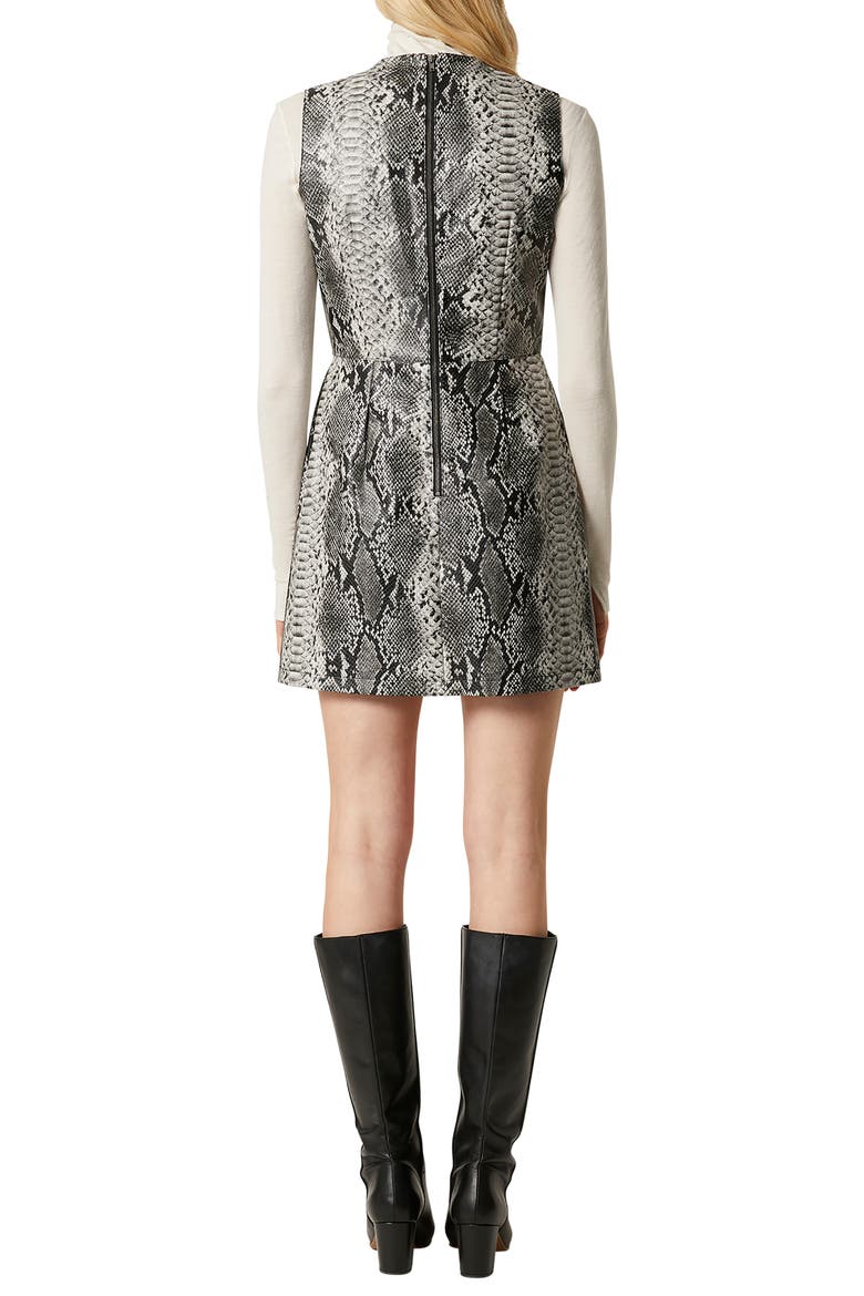 Snake Print Sleeveless Minidress, Alternate, color, GREY MULTI