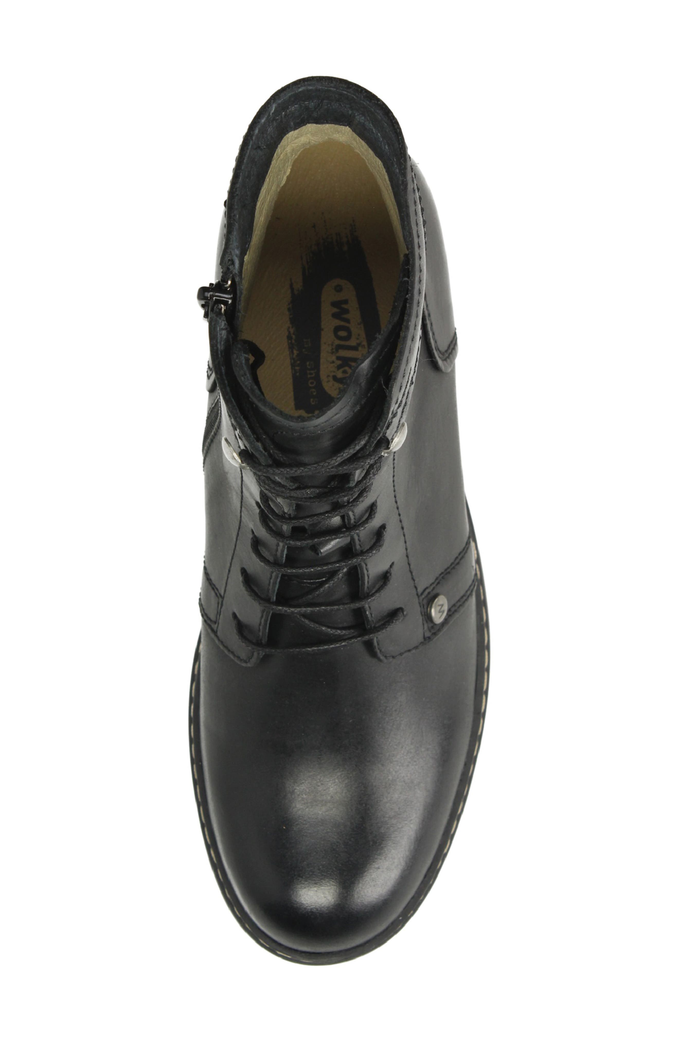 Wolky Red Deer Water Resistant Bootie, Alternate, color, Black Softy Wax Leather