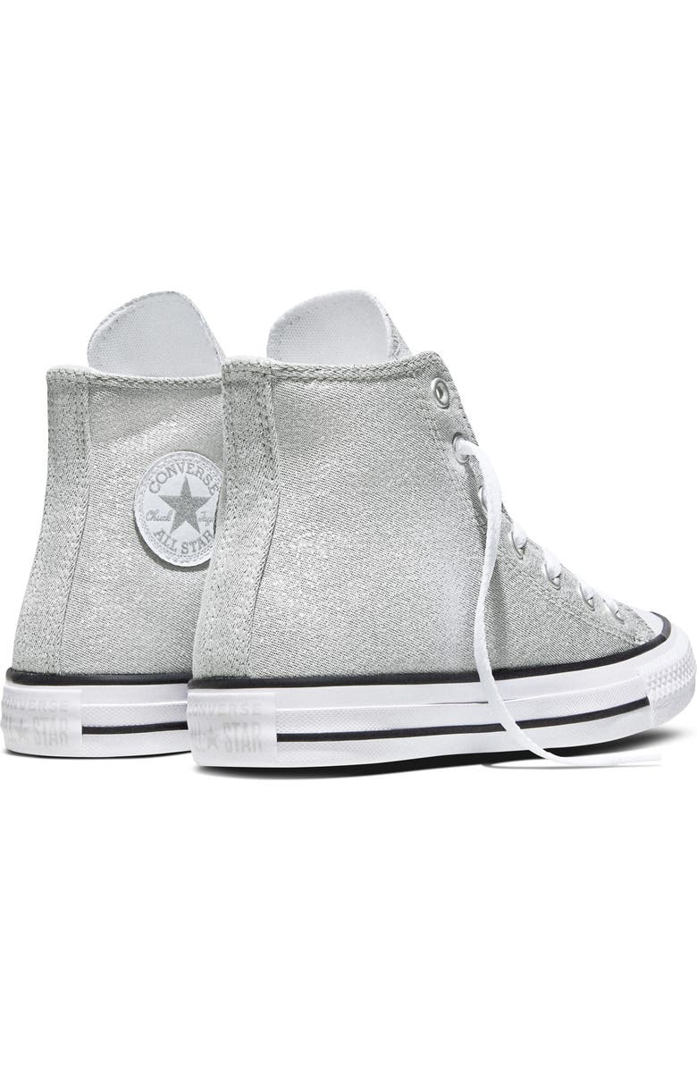 Converse Kids' Chuck Taylor<sup>®</sup> All Star<sup>®</sup> Shine High Top Sneaker, Alternate, color, Light Grey/ White/ Black