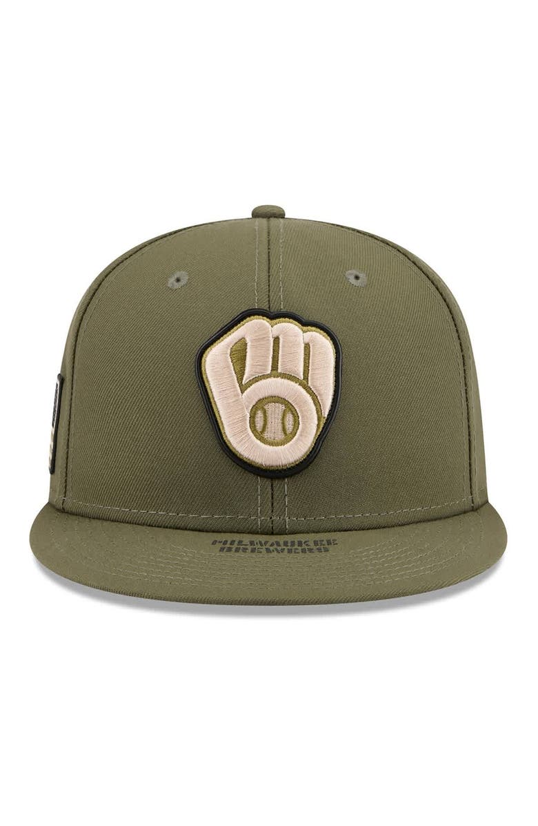 New Era Men's New Era  Olive Milwaukee Brewers 2026 Armed Forces Day 59FIFTY Fitted Hat, Alternate, color, Olive