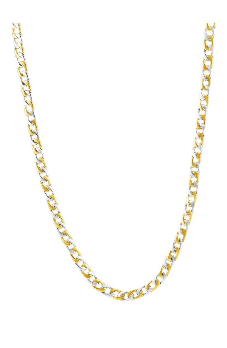 Bliss Diamond Solid Platinum & 14k Gold Men's 42.1g 5mm Flexible Link 20 " Necklace, Alternate, color, 