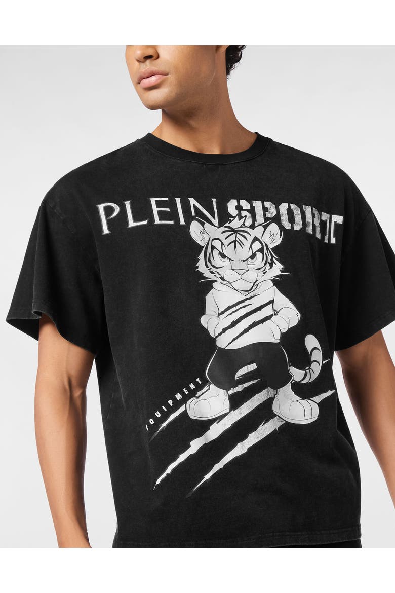 T-Shirt Round Neck Ss Tiger Men, Alternate, color, black