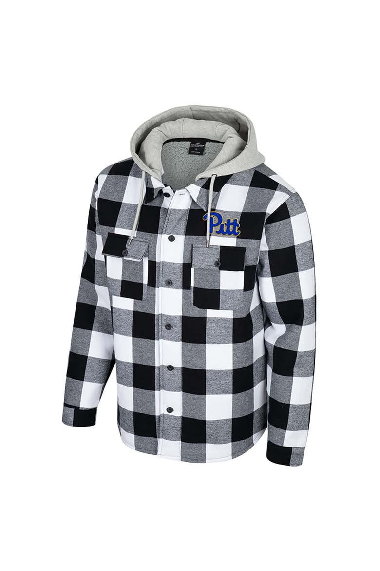 Men's Colosseum Black/White Pitt Panthers Buffalo Plaid Full-Zip Jacket, Alternate, color, Black