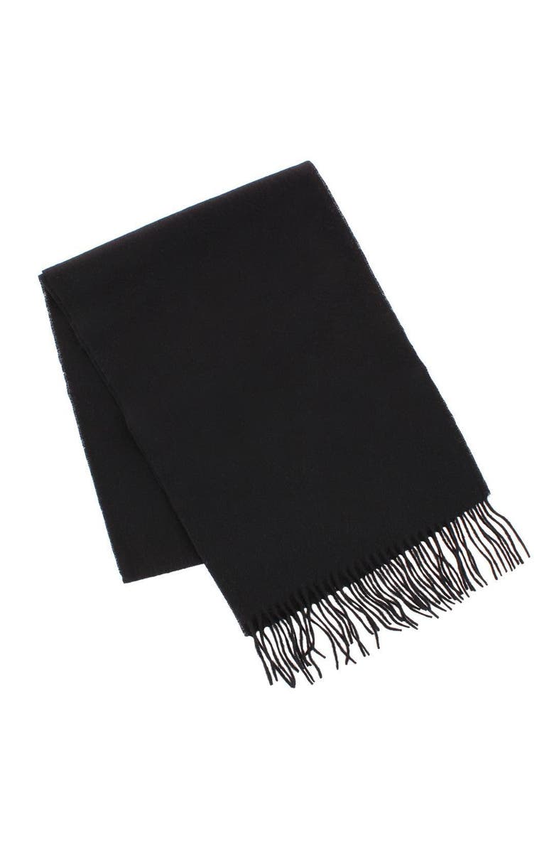 Trafalgar The Windsor Merino Wool Solid Color Knit Neck Scarf, Main, color, Black