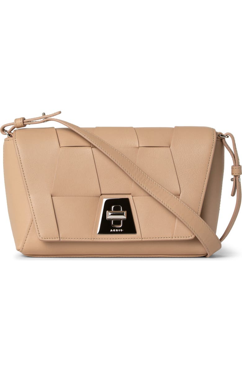 Akris Small Anouk Braided Trapezoid Leather Crossbody Bag, Main, color,