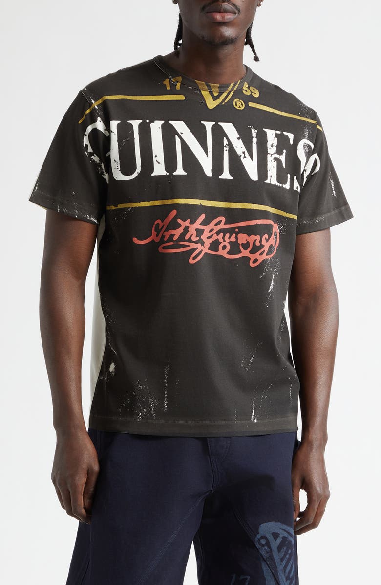 JW Anderson x Guinness Bottle Top Graphic T-Shirt, Main, color, Black
