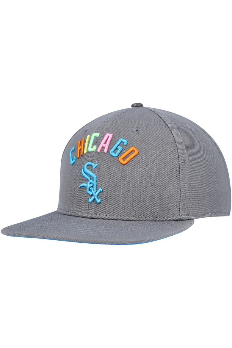 Men's Pro Standard  Gray Chicago White Sox Washed Neon Snapback Hat, Alternate, color, Gray