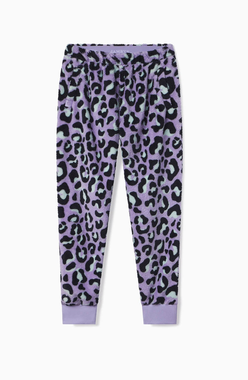 Jambys Floof Jogger In Lavender Leopard