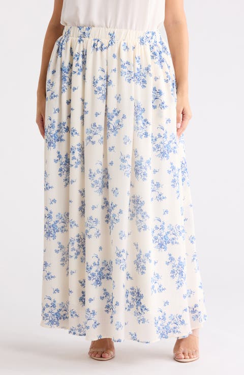 Leopard Print Flared Midi Skirt (Plus)