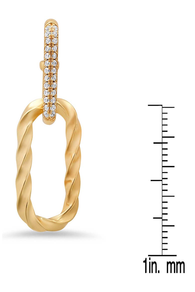 18k Gold Plated Twisted Link Drop Earrings, Alternate, color, GOLD