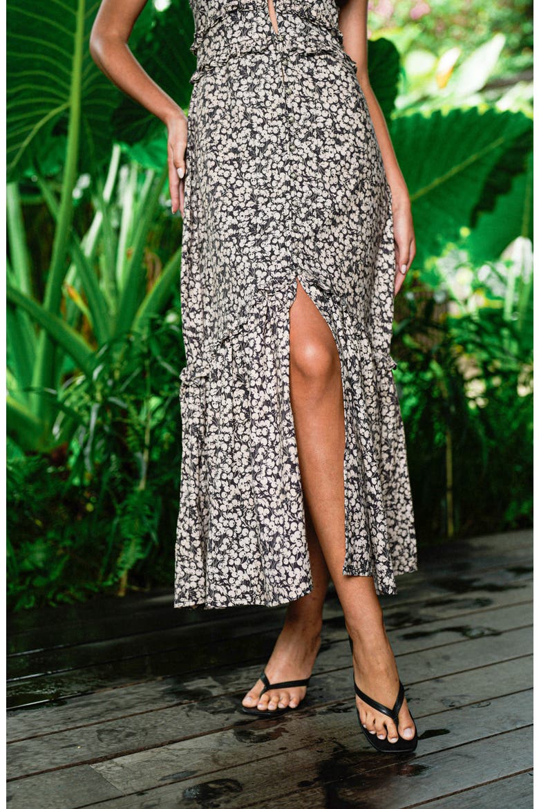 The Black Cherry Cotton Midi Vacation Dress, Alternate, color, Black