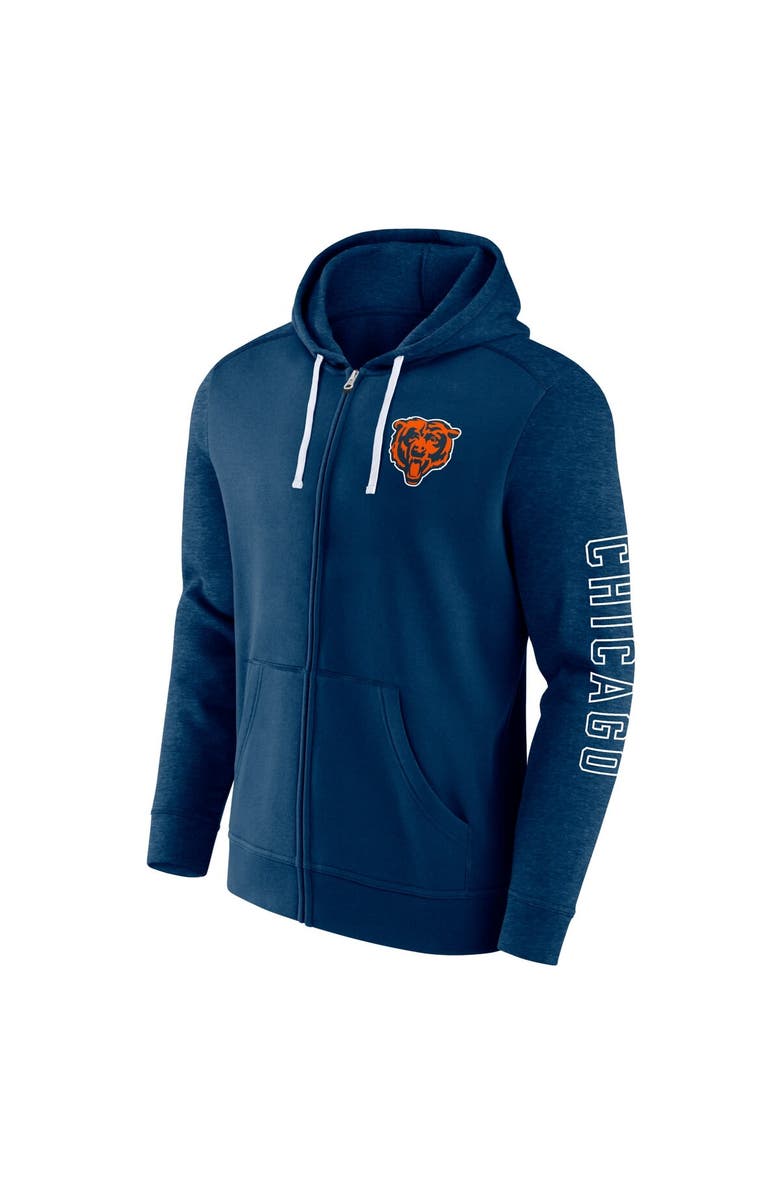 FANATICS Men's Fanatics Branded  Navy Chicago Bears Offensive Lineup Hoodie Full-Zip Hoodie, Alternate, color, 