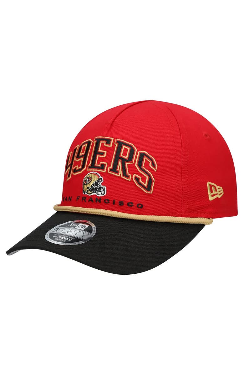 New Era Toddler New Era  Scarlet/Black San Francisco 49ers  Arch COOLERA 9FORTY A-Frame Adjustable Hat, Main, color, Scarlet
