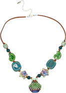 Velvet Luna Ceramic Seashell Suede Cord Necklace