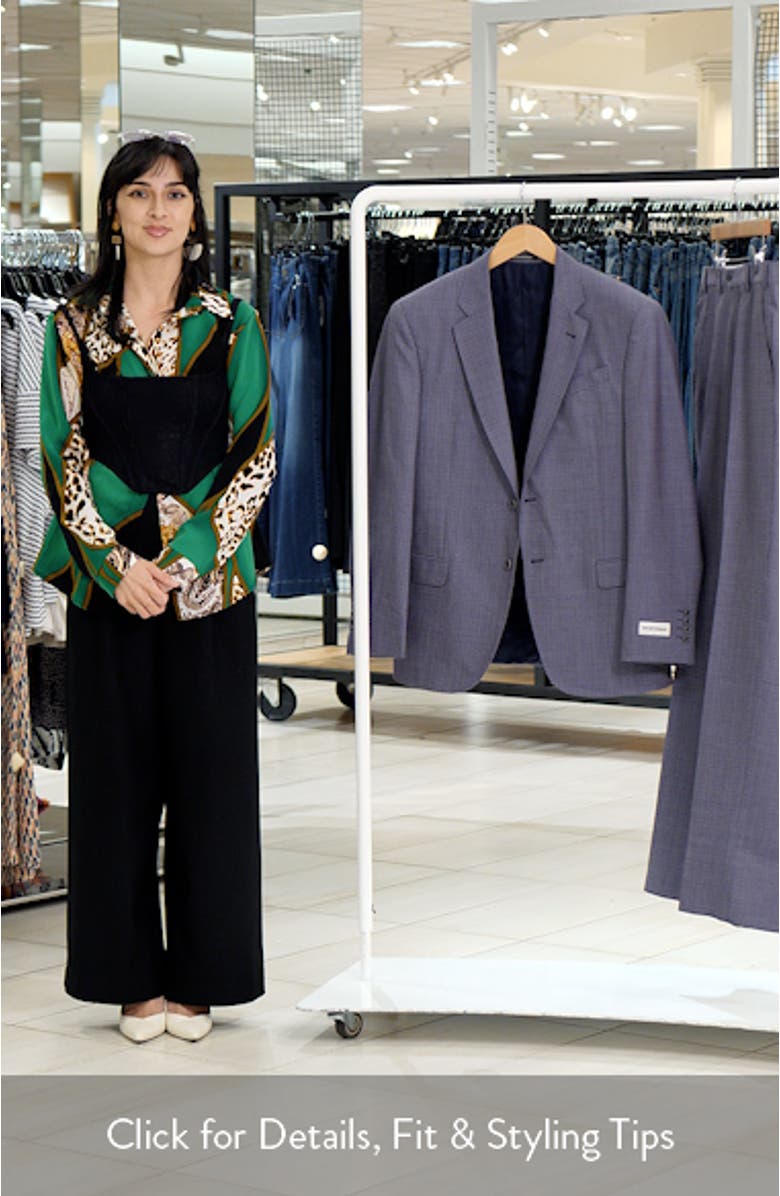Purple & Blue Plaid Virgin Wool Suit, sales video thumbnail