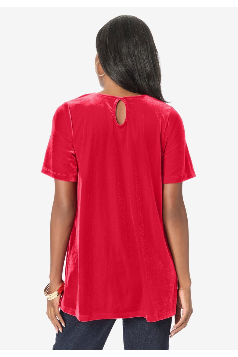 Velour Swing Tee, Alternate, color, EVENING BLUE